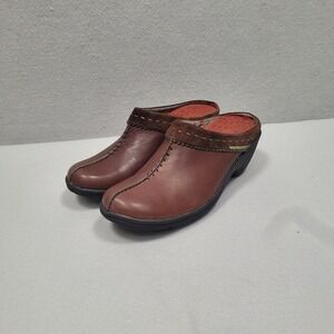 Privo by Clarks Womens Brown Leather Clogs Mules Shoes Size 9M 75863
